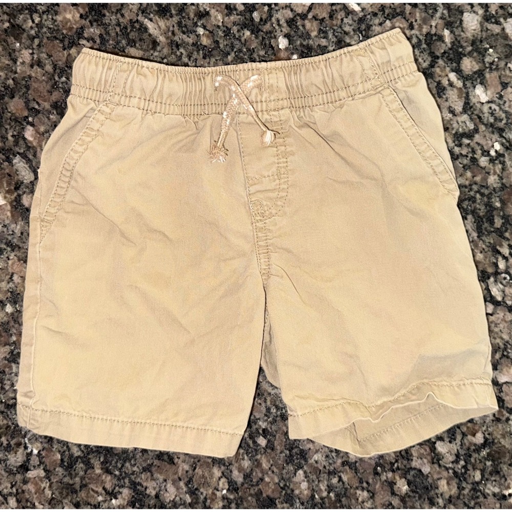 Cat & Jack Boys Khaki Tan Elastic Waist Chino Shorts Size 3T